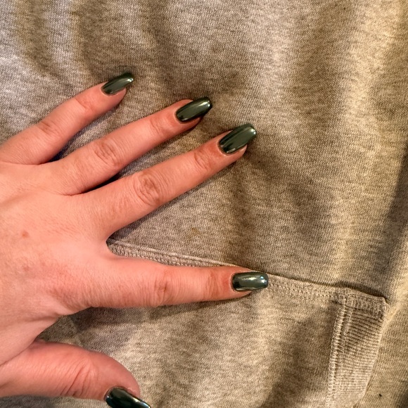 adidas Gray Hoodie with Black Accents and Blue Tag - Picture 3 of 3